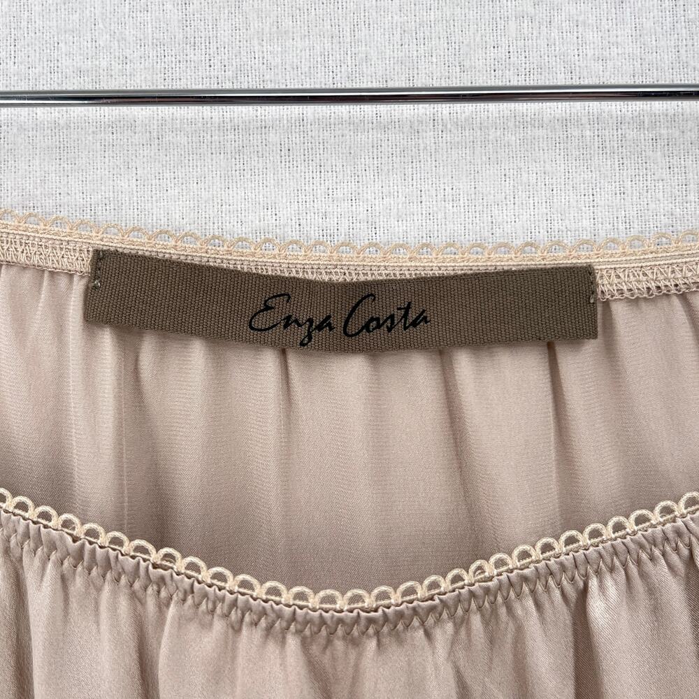 ENZA COSTA Silk Slip Skirt Womens Small 1 Flax Cream Midi Lightweight Luxury NEW - Picture 10 of 16